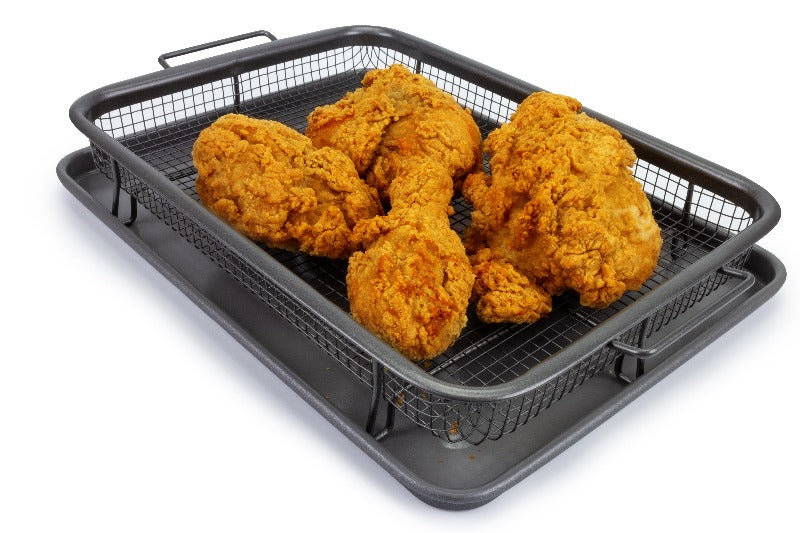 EaZy MealZ XL Air Fry Crisper Basket & Tray Set, 12.5 x 17.5 Gray – EaZy  BrandZ