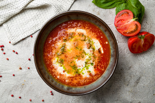 Wok-Charred Tomato Basil Soup