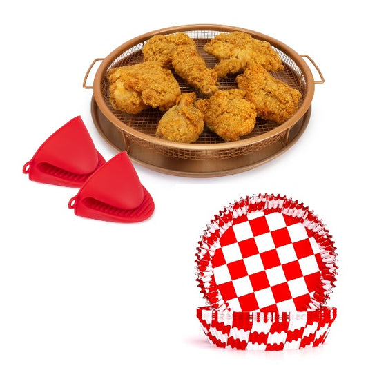 EaZy MealZ Air Fry Grill Pan, Crisping Basket & Deep Bake Pan 3-pc Set –  EaZy BrandZ