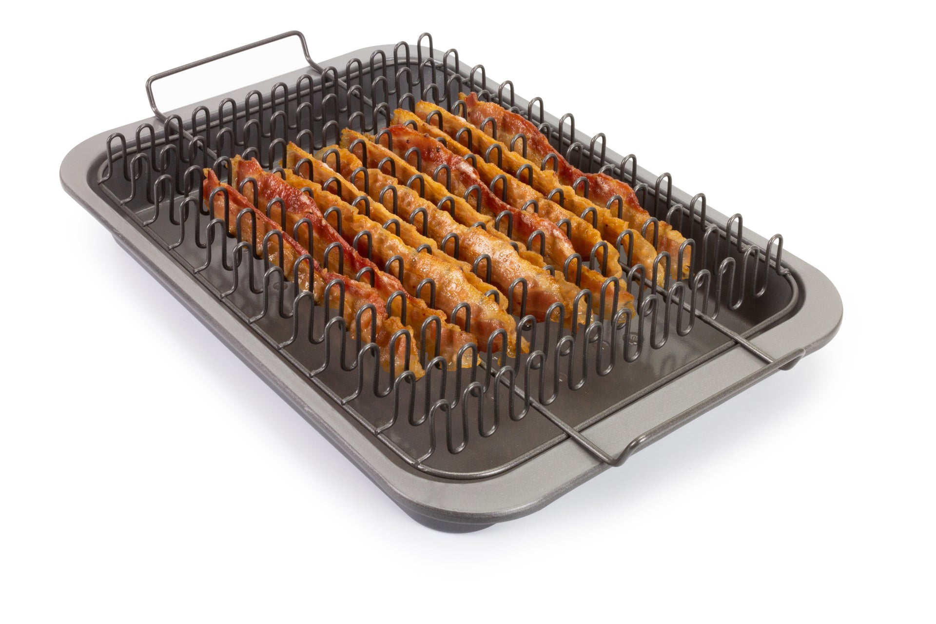 EaZy MealZ Square Bacon Rack and Crisper 3-pc Set Non-Stick for