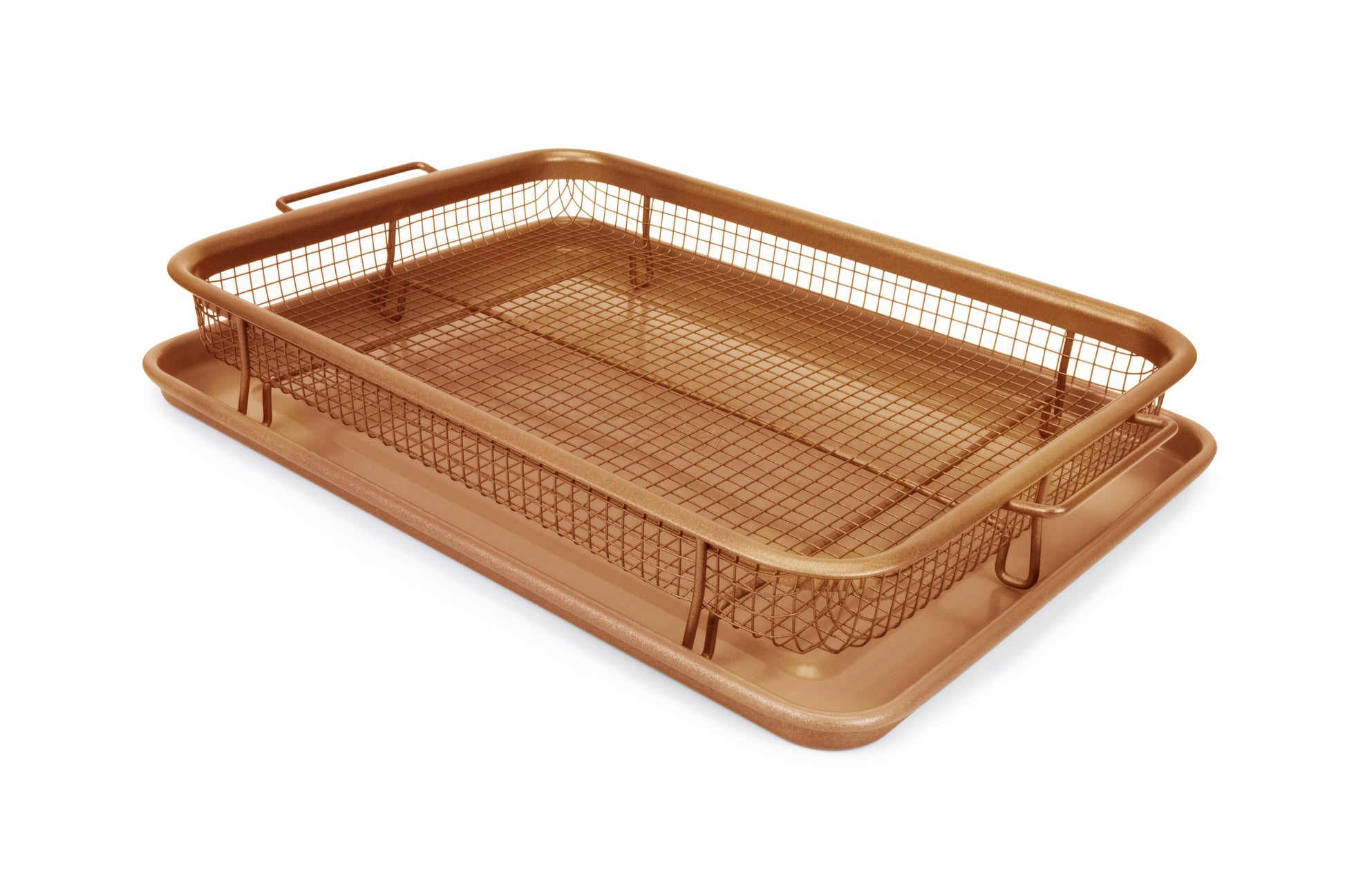 Air Fryer Basket &Tray Set For Oven Crisper Tray Copper Dishwasher