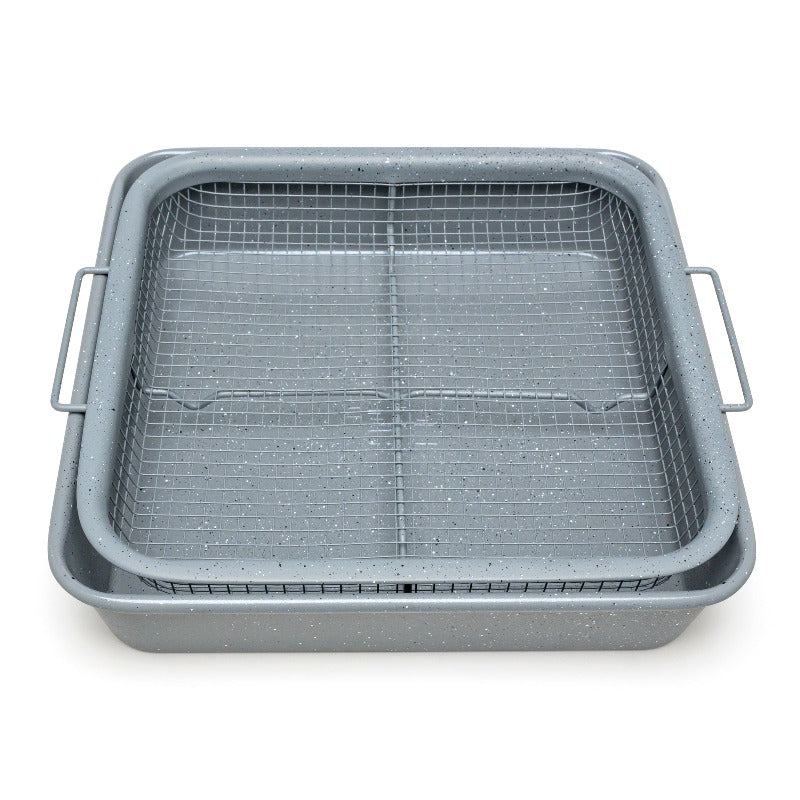 Air Fryer Basket for Oven,Stainless Steel Crisper Tray and Pan, Deluxe Air  Fry in Your Oven, 2-Piece Set, for the Grill 