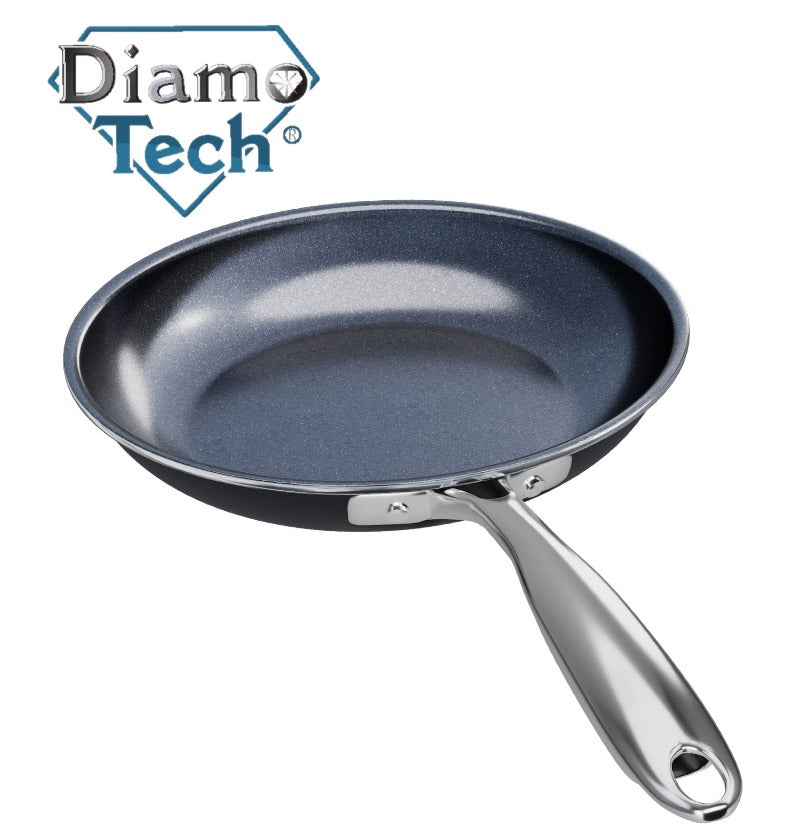 DiamoTech 12 Eazy Flip Wok, Ceramic Nonstick, Toxin-Free, Stainless Steel Knives and Recipe Book Black